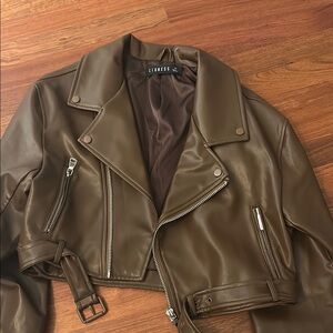 LIONESS x Princess Polly Brown Leather Jacket